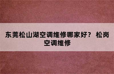 东莞松山湖空调维修哪家好？ 松岗空调维修